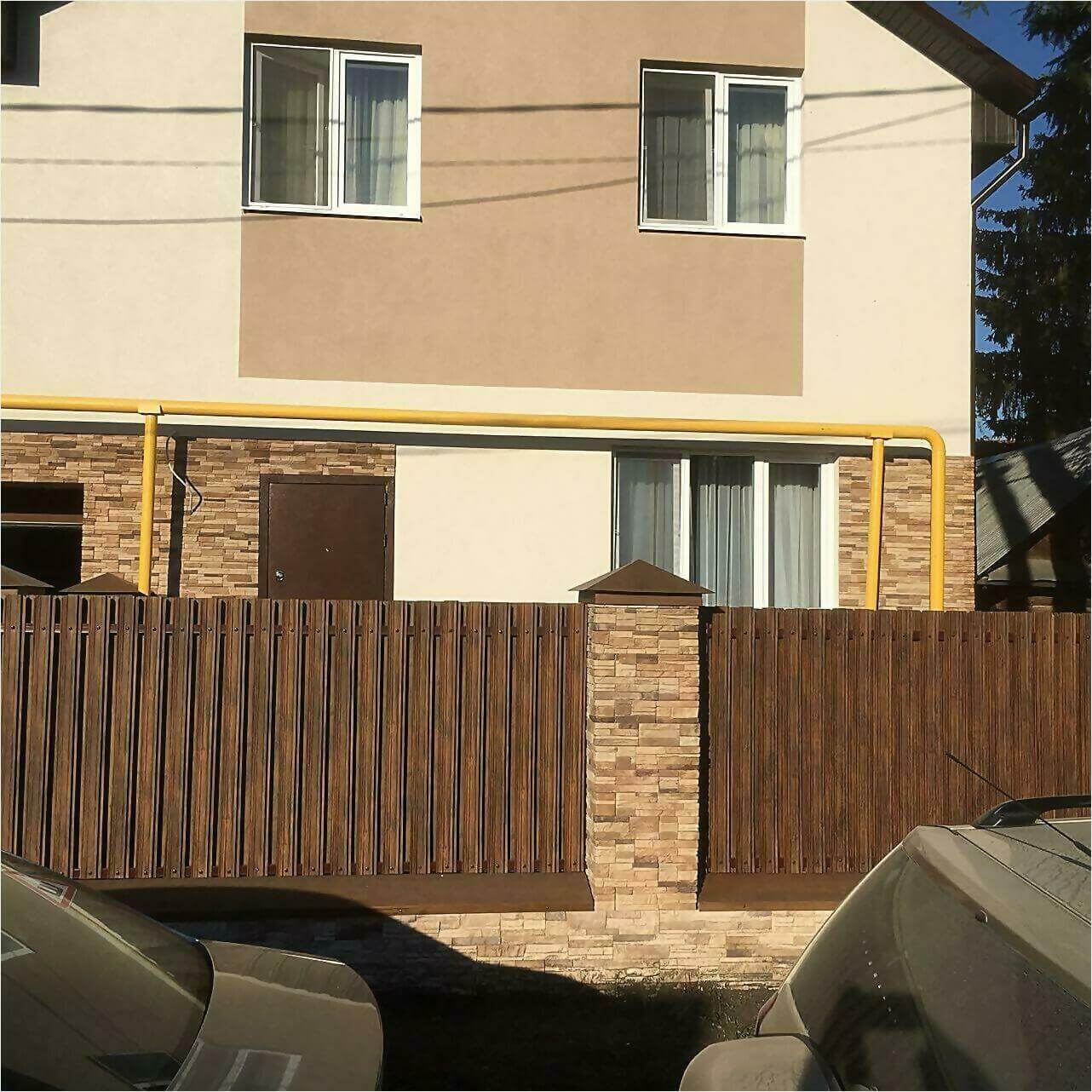 забор из штакетника 70м каштан фото1 в Астане