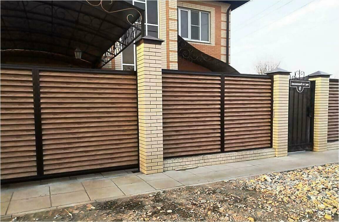 Забор жалюзи 50м светлое дерево фото5 в Астане