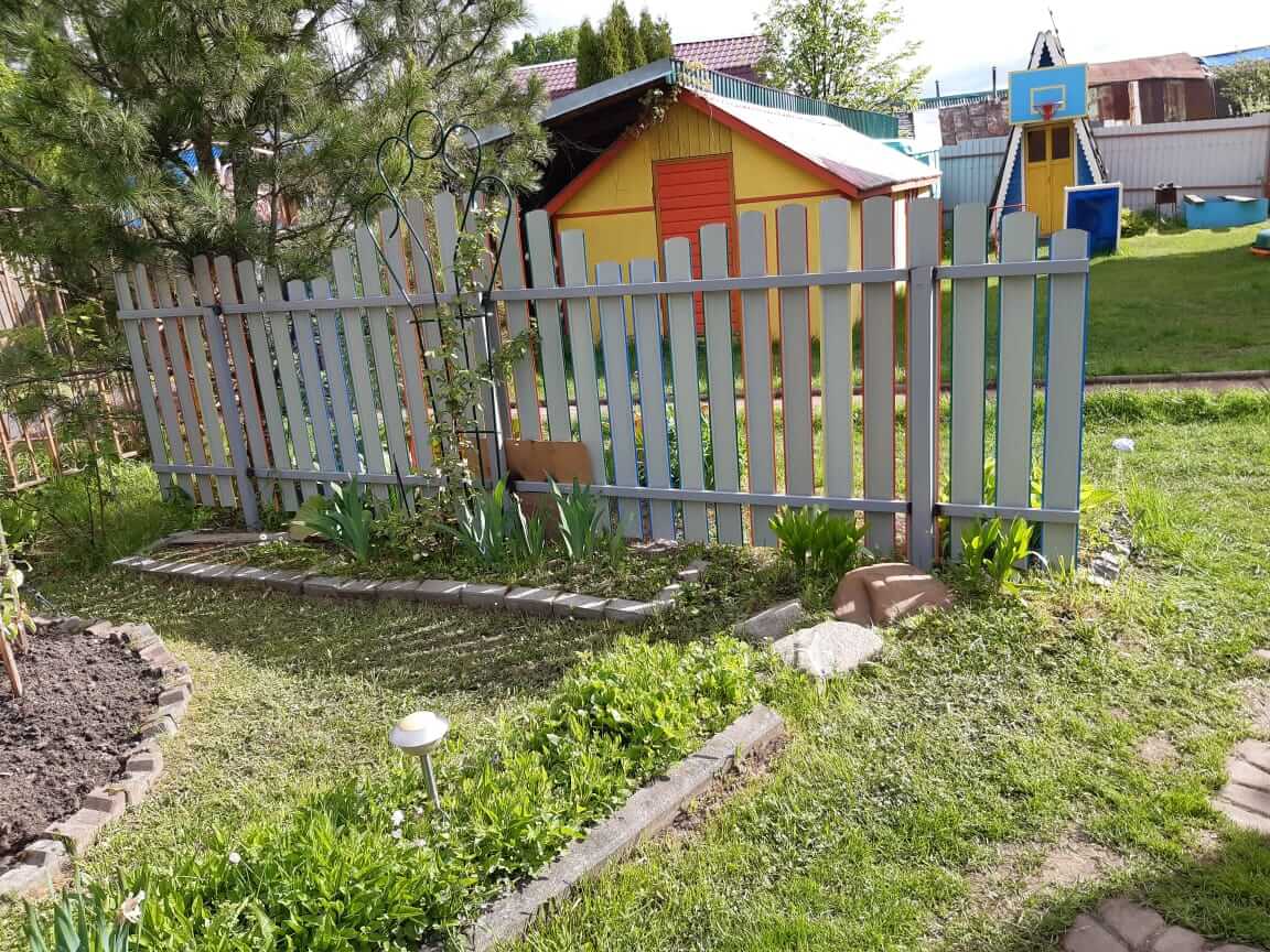 забор из разноцветного штакетника односторонний фото3 в Астане