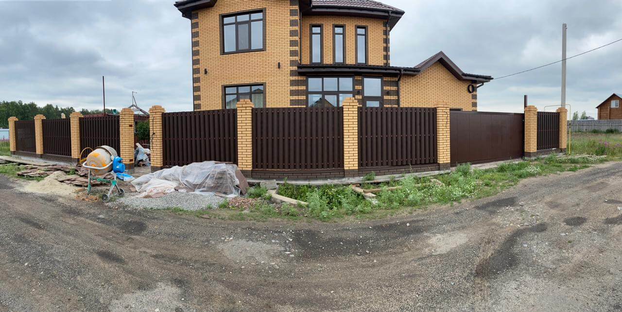 забор из штакетника Шоколад двухсторонний фото1 в Астане