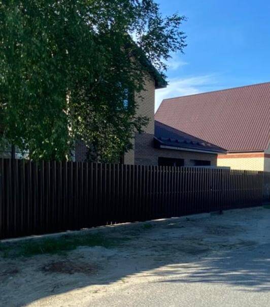 забор из штакетника шоколад фото3 в Астане