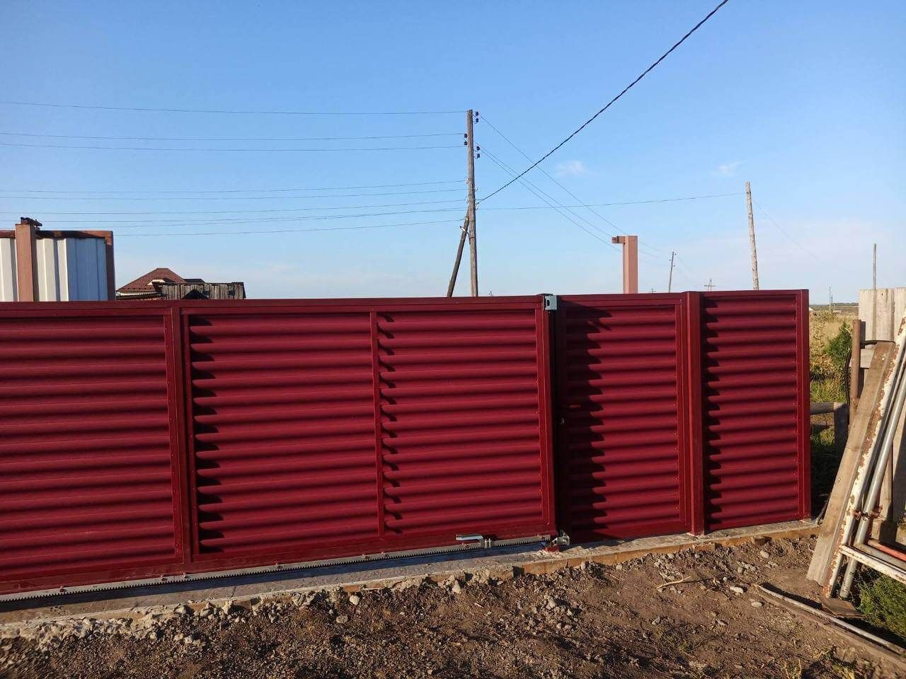 Забор-жалюзи 44м RAL3005/3005 Красное Вино двусторонний фото 2 в Астане
