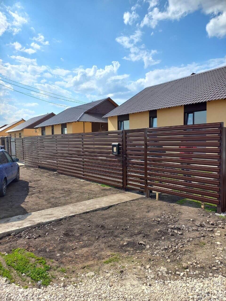 Забор-ранчо из широкого штакетника 24м RAL8017/8017 Шоколад двусторонний в Астане