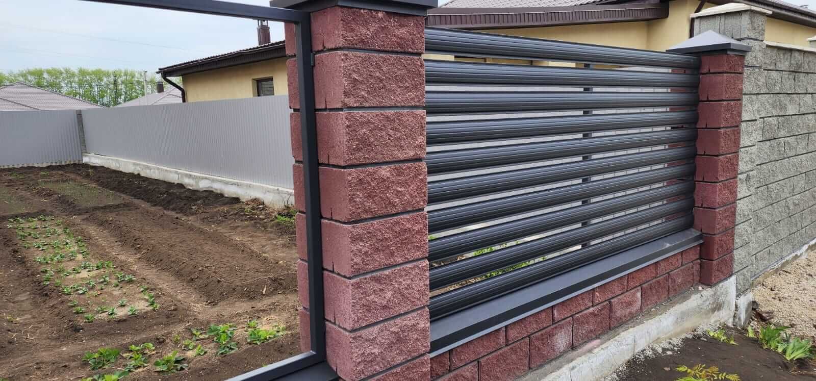 Забор-ранчо из штакетника 21м RAL7024/7024 Серый Графит МАТТЕ фото 7 в Астане
