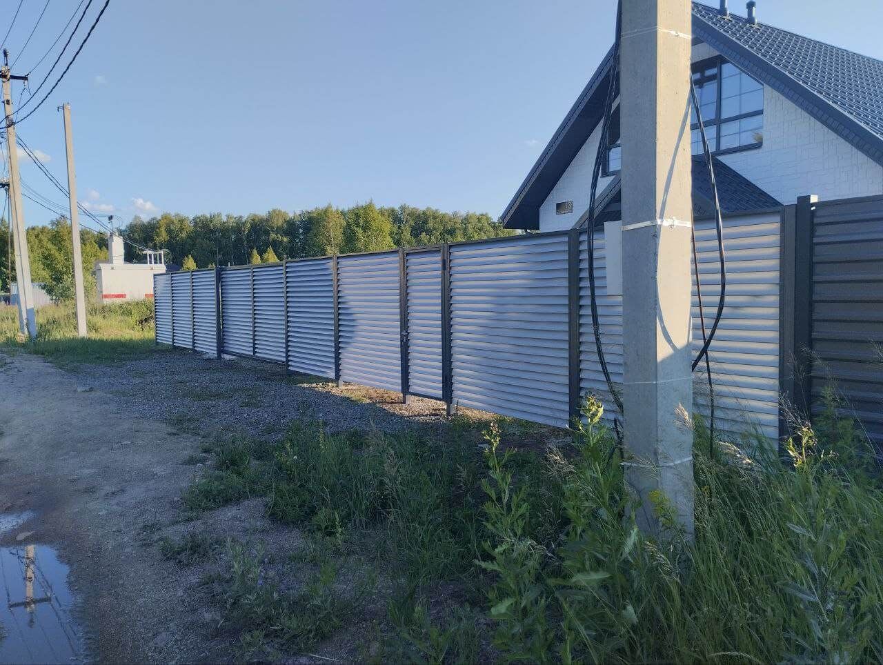 Забор из ламелей еврожалюзи 20м RAL7004 Серый фото 2 в Астане