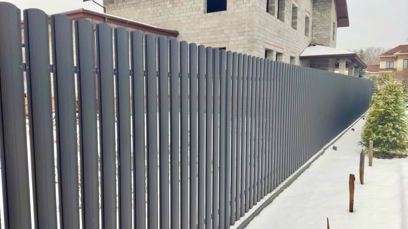 Забор из евроштакетника 33м RAL7024/7024 Серый Графит двусторонний МАТТЕ в Астане