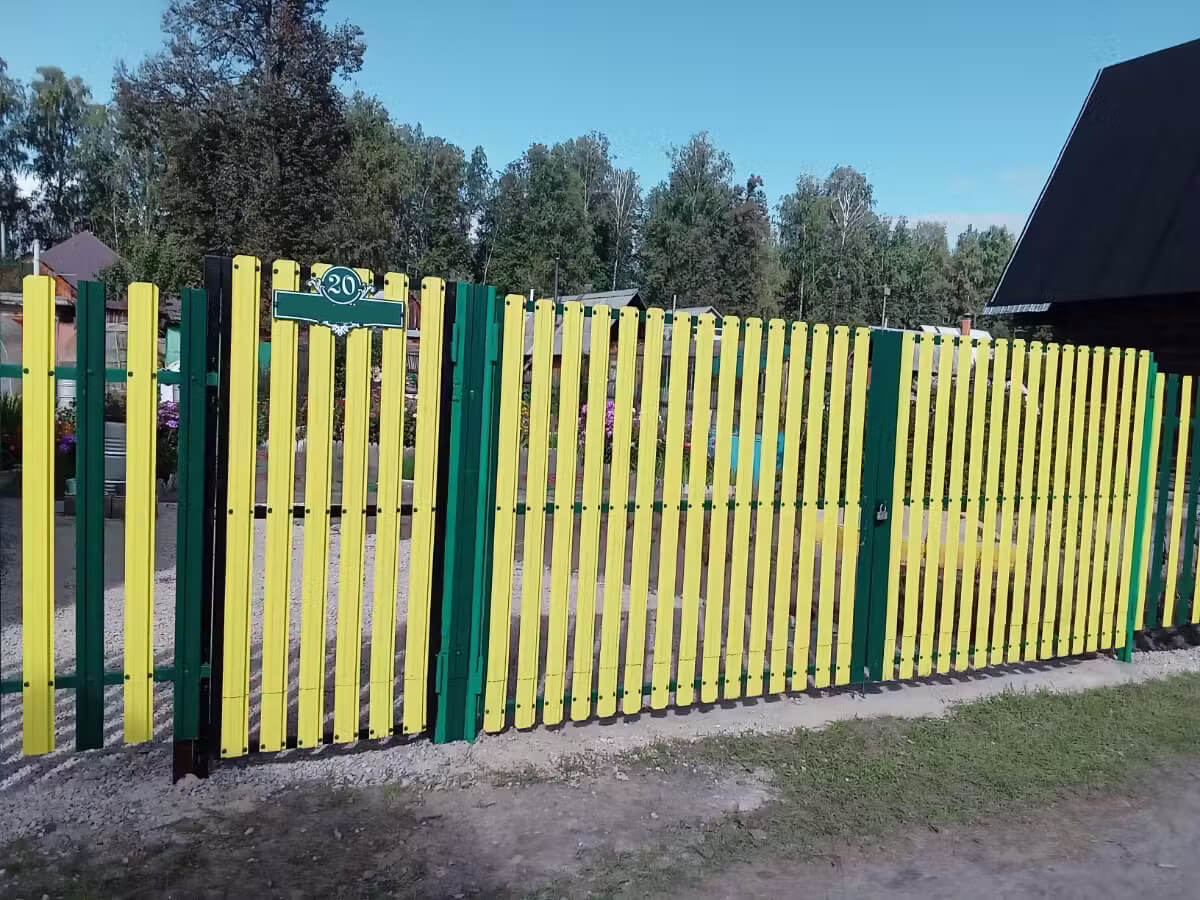 Забор из евроштакетника 13м RAL1018 Желтый в Астане