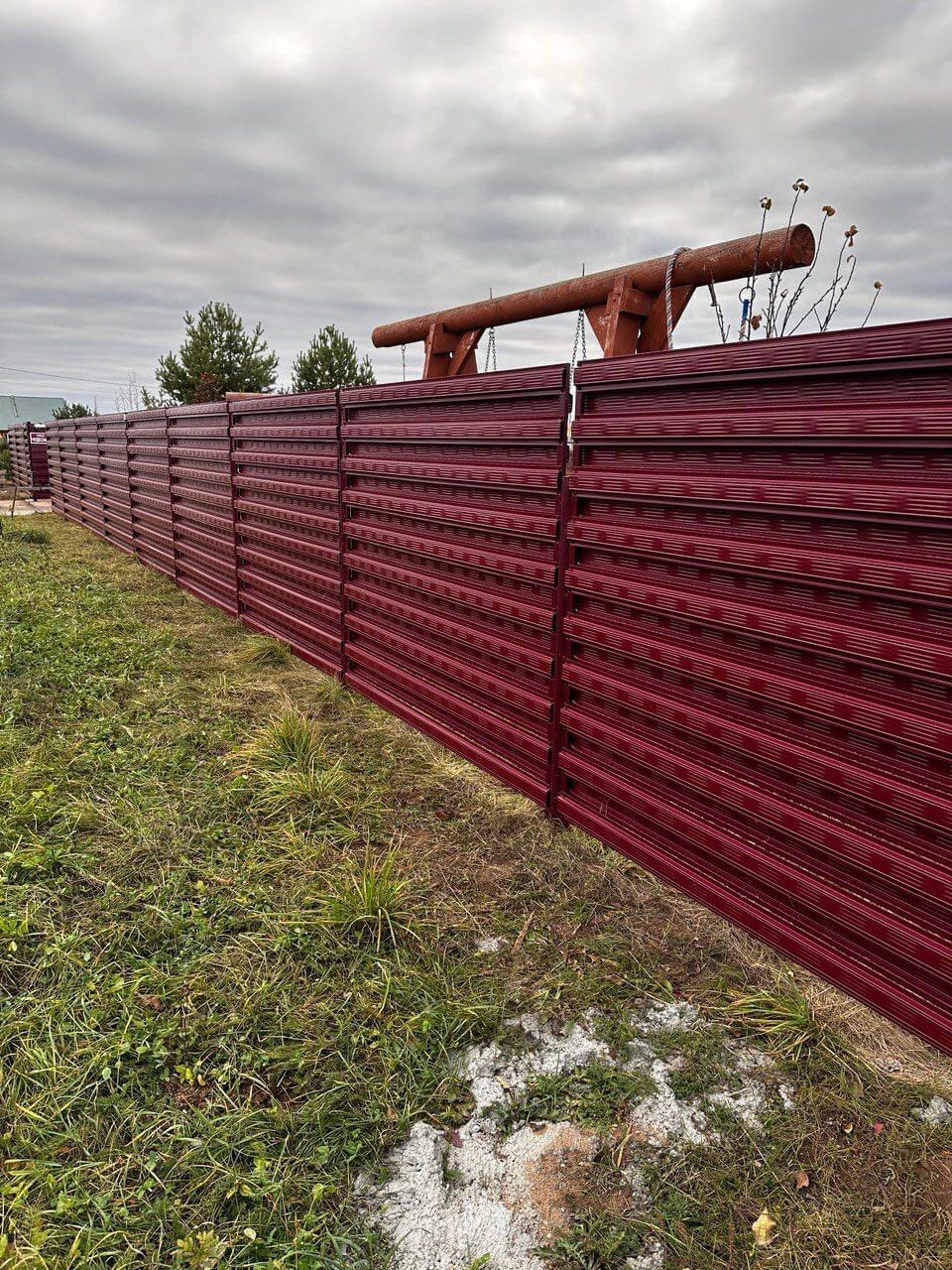 Забор-ранчо из евроштакетника 35м RAL3005/3005 Красное Вино двусторонний полиэстер в Астане