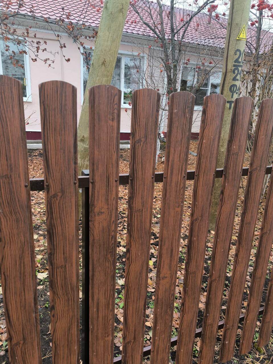 Забор из евроштакетника 12м Античное Дерево Принтек в Астане