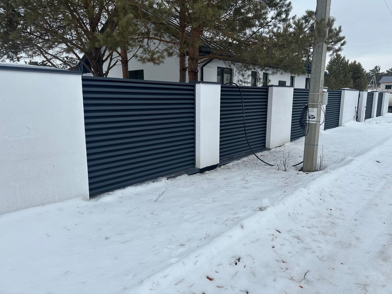 Забор-жалюзи 76м RAL7024/7024 Серый Графит двусторонний МАТТЕ фото 3 в Астане