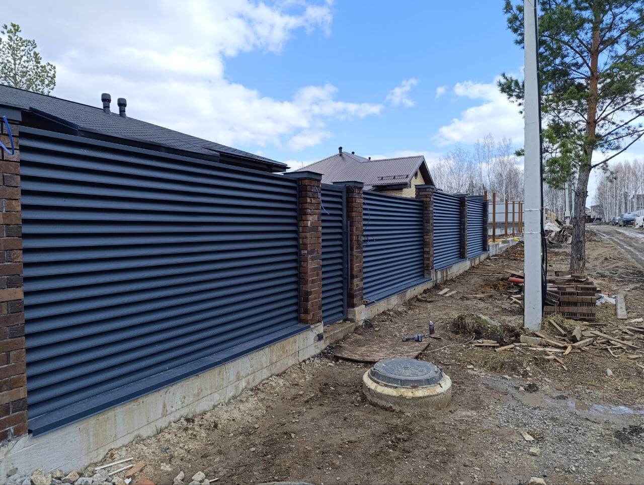 Забор из ламелей Еврожалюзи 34м RAL7024 Серый Графит МАТТЕ фото 1 в Астане