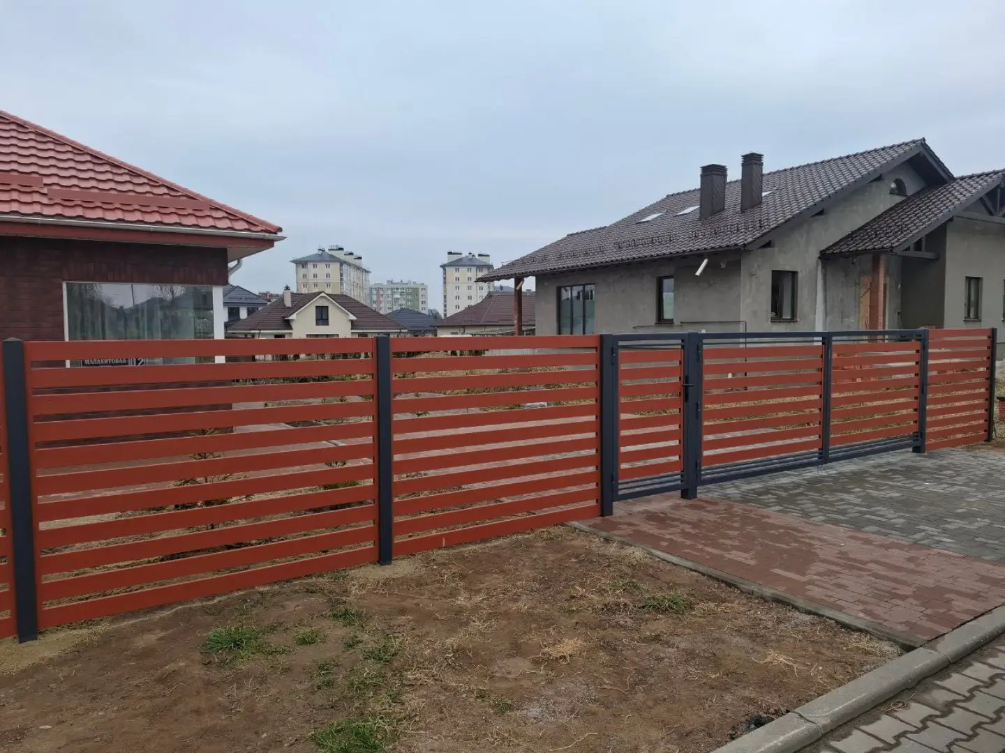 Забор-ранчо из металлопланкена 18м RAL8004 Терракотовый в Астане